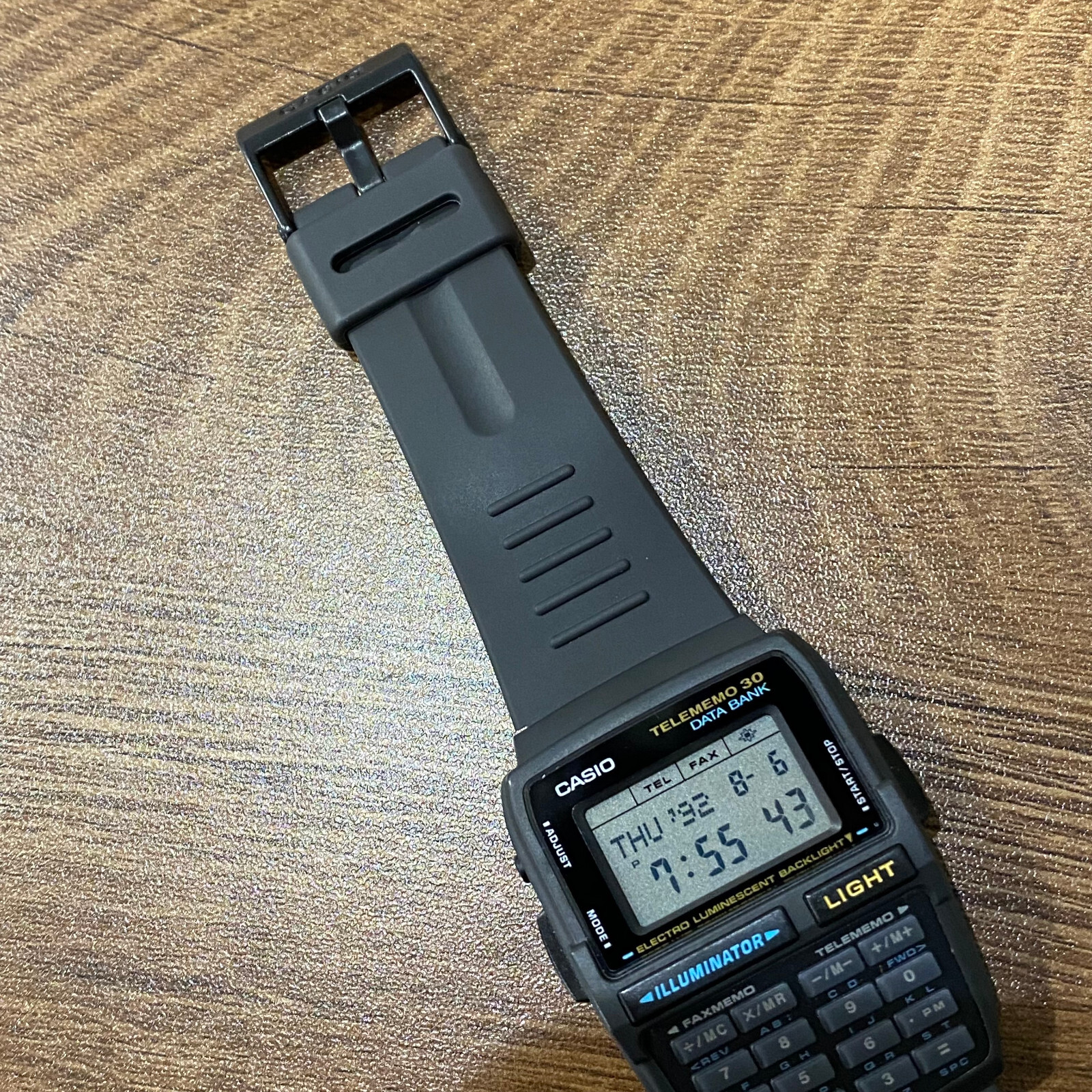 Pre-owned Casio Vintage  Dbc-30-1 Databank 30 Rare Calculator Watch 90's In Silver