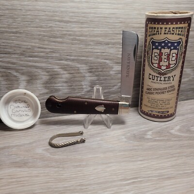 Great Eastern Cutlery (GEC) 155116 Natural Canvas Micarta Navy Knife.      K252 