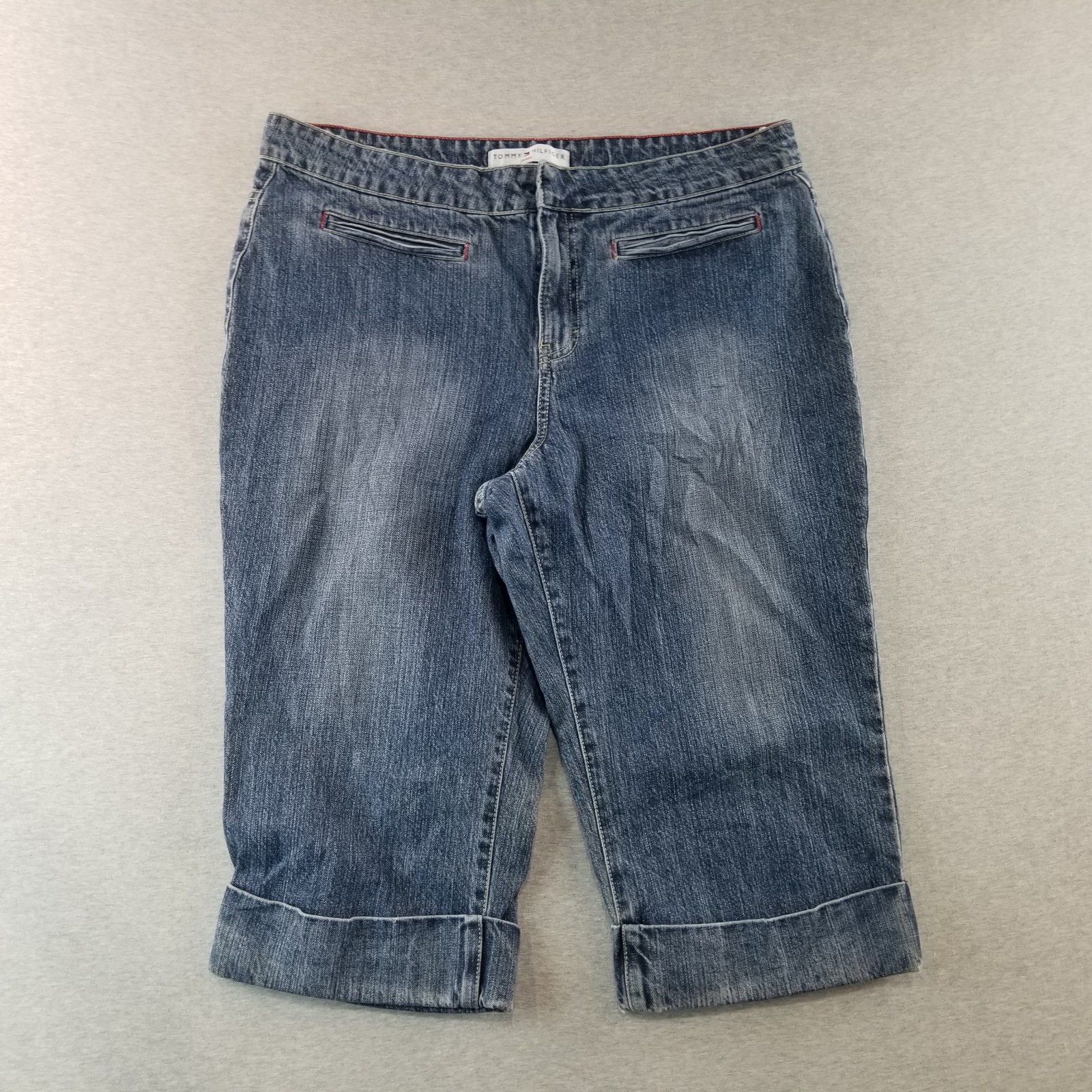 Tommy Hilfiger Jean Capri's Women's Sz 14 VTG Dark Med Wash 100% Cotton Normcore