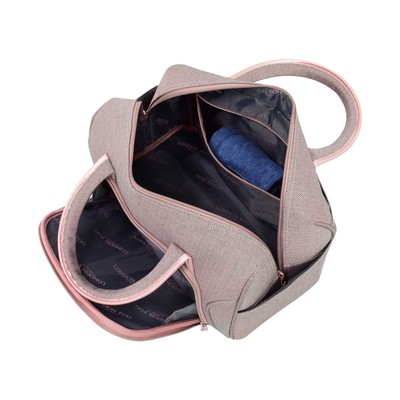 LONDON FOG Newcastle 17-Inch Cabin Bag, Rose Charcoal Herringbone