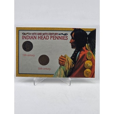 19th & 20th Century Indian Head Penny Set 1898 1905 US Mint Coins COA Display