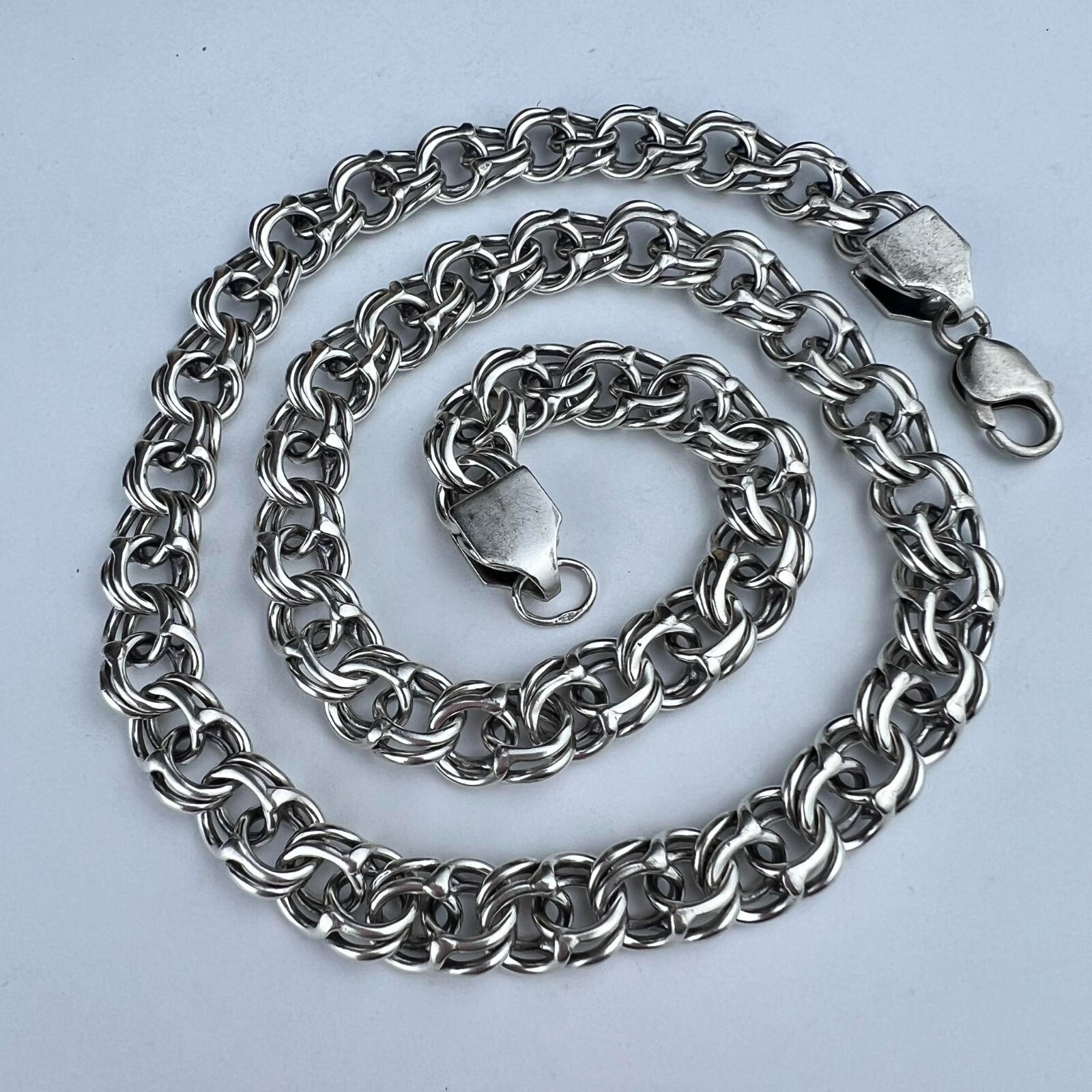 Massive Vintage Sterling Silver 925 Necklace Chain, Unisex Massive Vintage Sterling Silver 925 Necklace Chain, Unisex