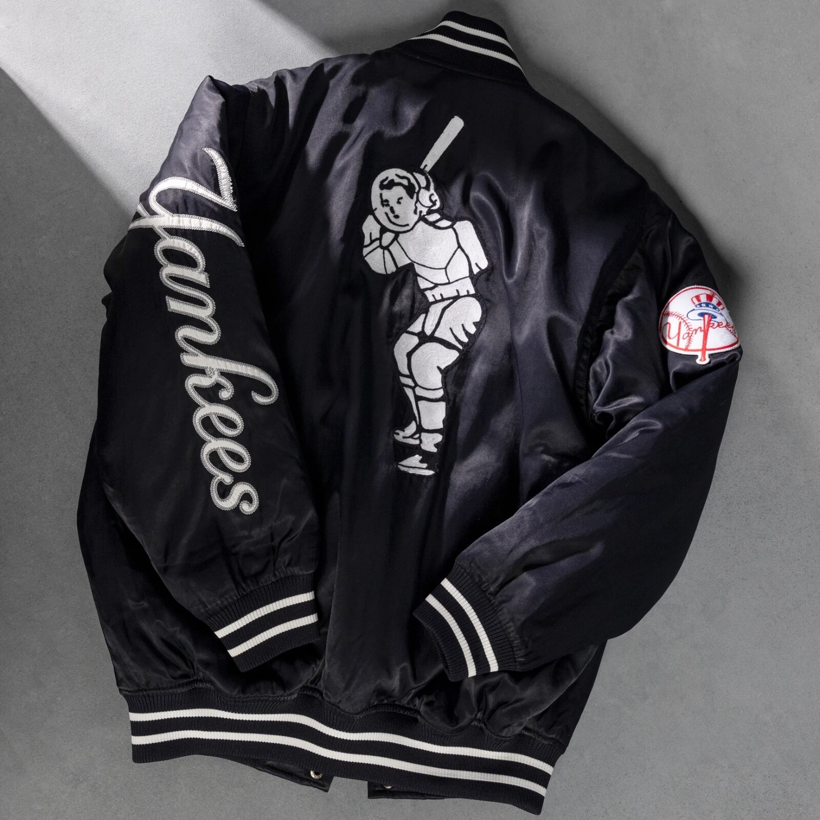 Yankees x BBC BATERS UP (SOLDOUT) Stadium Satin Bombers Jacket | eBay Yankees x BBC BATERS UP (SOLDOUT) Stadium Satin Bombers Jacket | eBay