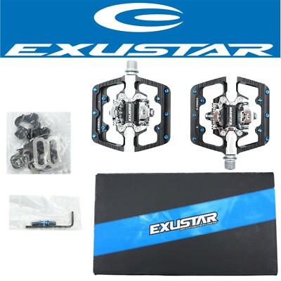 Exustar PM823 SPD Clipless Mountain Bike Platform Pedals w/ Pins fits Shimano