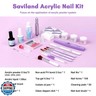 SAVILAND Acrylic Nail Kit with Drill: Professional 0.5Oz Clear/White/Pink Acrylic Powder and 50ml Liquid Set with Drill Nail Brush Forms Tool Extension Set for Beginners with Everything Home DIY Salon