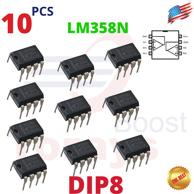 LM358 Low Power Dual OpAmp DIP-8 IC LM358N  AMPLIFIER US SOLD/SHIP USA 10x 