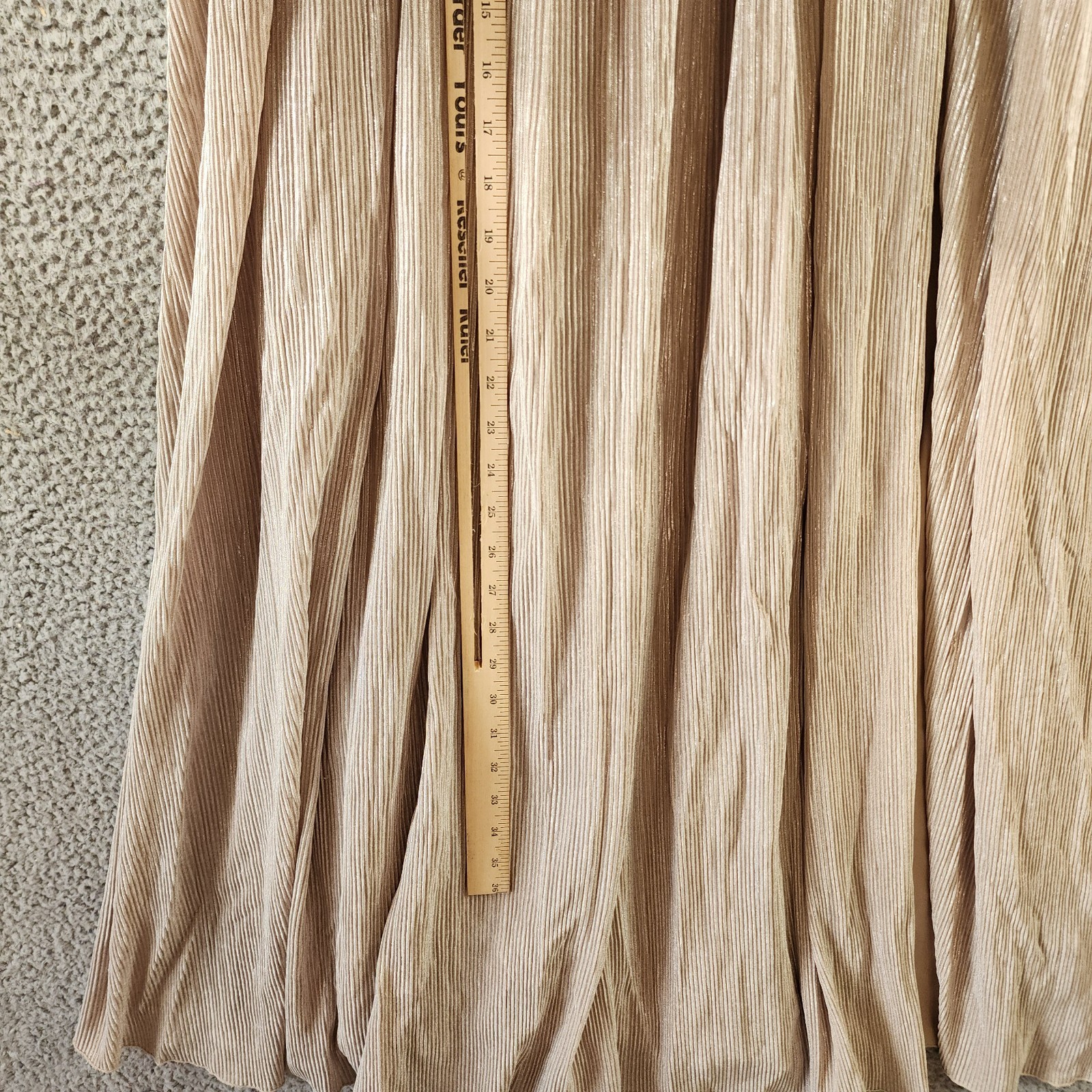 Jonathan Simkhai Plisse Lame Goddess Gown Women's M Champagne Back Zip Closure - Picture 7 of 14