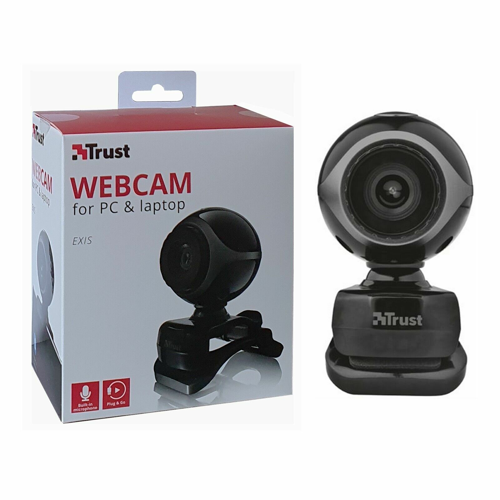Trust WEBCAM Web Cam For PC or Laptop Black Exis BRAND NEW BOXED.