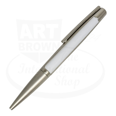 S.T. Dupont Defi White & Brushed Palladium Ballpoint Pen, 405714-2