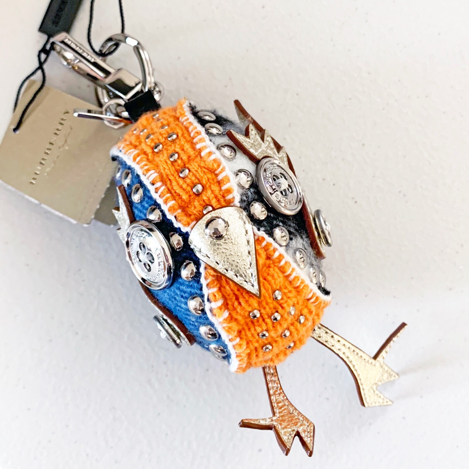 Burberry【レザー製のバード☆The Bird Leather Charm】 $395 Burberry Derek The Bird Studded Cashmere Bag Charm