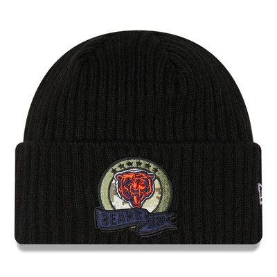 Вязаная шапка Chicago Bears Salute to Service, черная, подходит большинству размеров