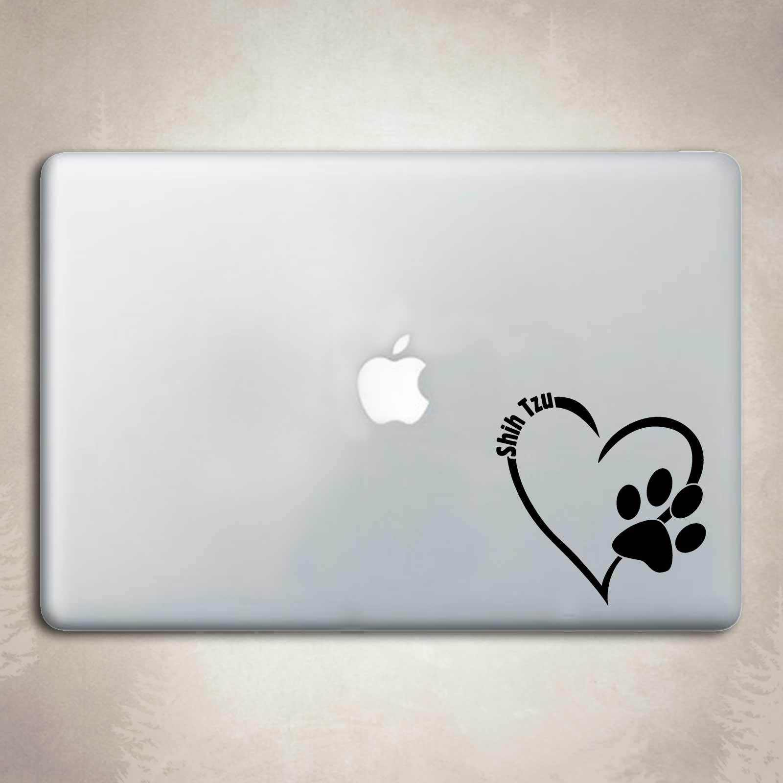 Shih Tzu Dog Love Decal Paw Heart Sticker Car Laptop Puppy Animal Rescue