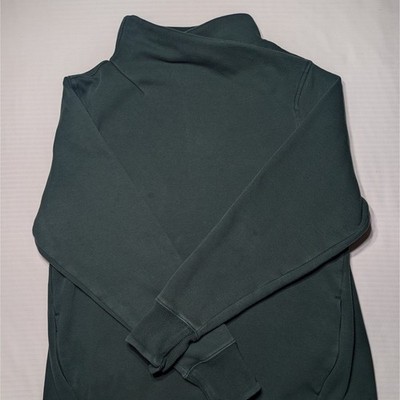 Athleta Funnel Neck Pullover Sweatshirt Green Athleisure Minimalist Capsule Cozy