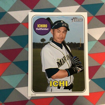 ICHI Ichiro Suzuki #716 mariners Nickname 25/49 Made 5x7 2018 TOPPS HERITAGE