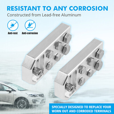 Pair 6 Spot Flat Bolt Style Battery Terminals Fit XS Power M6 Standard Batteries