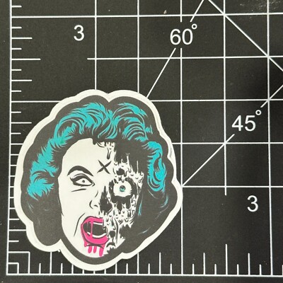Zombie Z Blue Hair Vampire Fangs Cartoon Matte - Vinyl Decal Sticker Bomb Kawaii