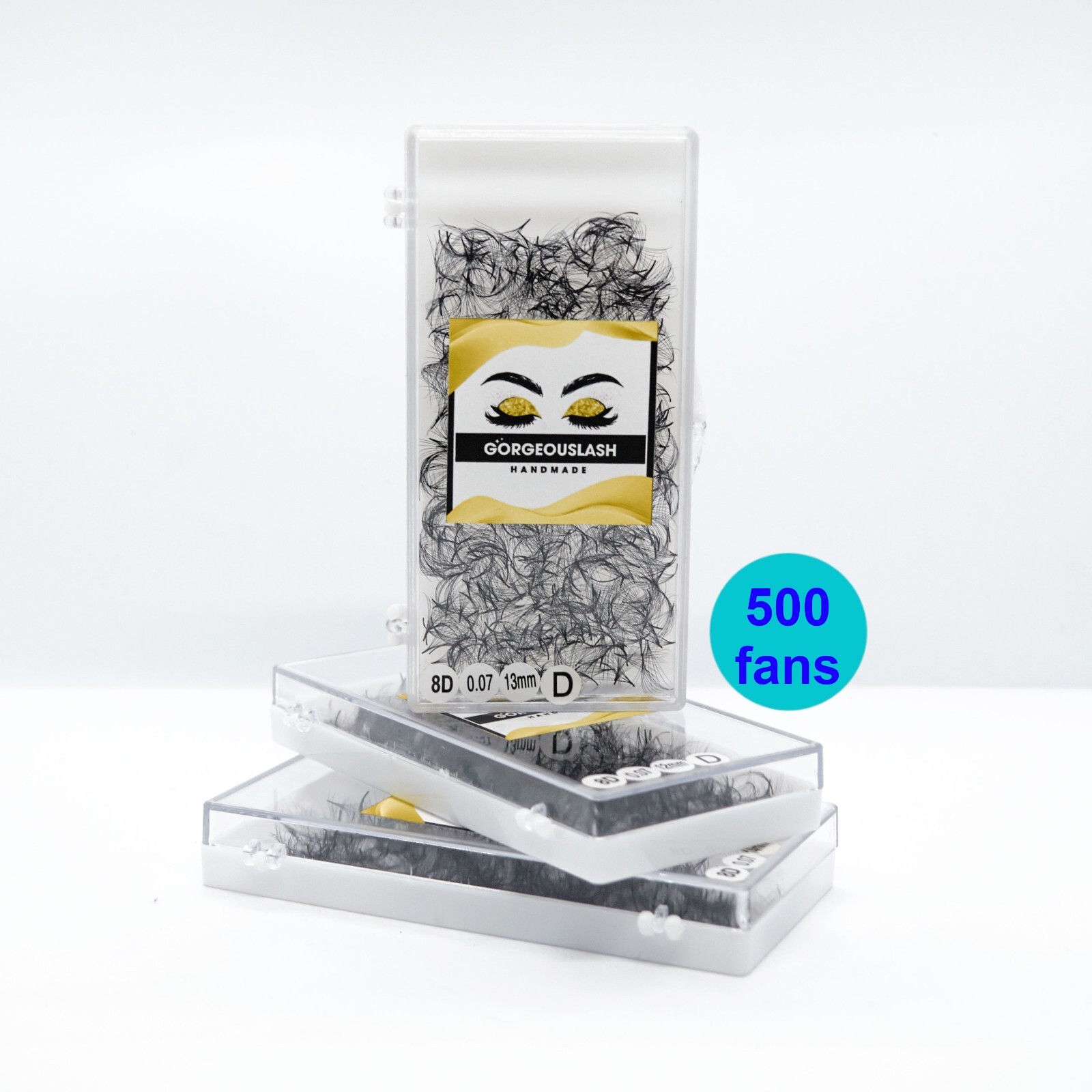 500 Premade Eyelash Extension Fans - 3D, 4D, 5D, 6D, 7D, 8D, 10D, 12D, 14D