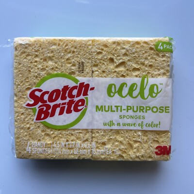 Scotch Brite ocelo Handy Sponge, Assorted Colors, 4 Sponges