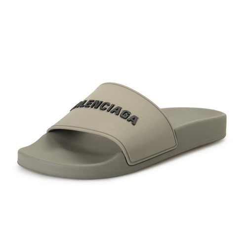 Balenciaga Women's Gray Logo Print Lool Slide Flip Flop