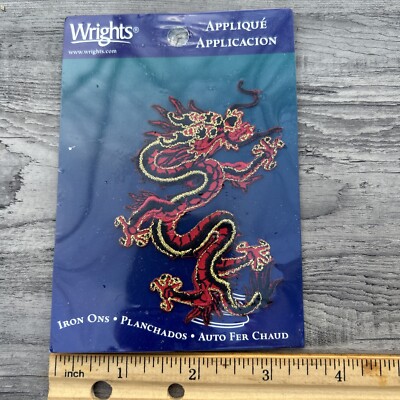 Applique Patch Dragon Iron On Wrights 2.5  By 4  New In Package