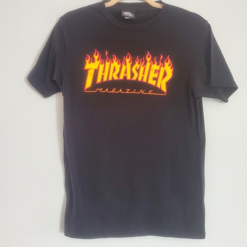 80s ビンテージ THRASHER GNARLY Tシャツ Ｌシングルステッチ 80s THRASHER Print S/S Tee 青 M スラッシャー 半袖 Tシャツ