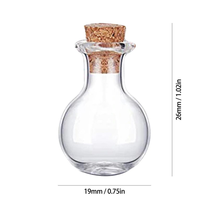 10pcs Glass Mini Bottles Cork Clear Vials Empty Small Wishing Jars w/ Stopper