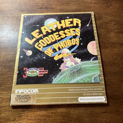 LEATHER GODDESSES OF PHOBOS Infocom IBM PC Solid Gold LP
