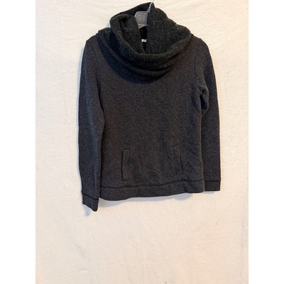J.Crew Womens Cowl Neck Pullover Sweatshirt Charcoal Gray Wool Blend E0820 XS