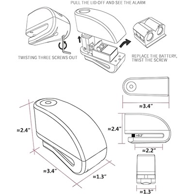 Motorcycle Alarm Lock Anti-theft Wheel Disc Brake Security for Harley YAMAHA