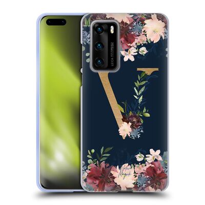 OFFICIAL NATURE MAGICK FLORAL MONOGRAM GOLD NAVY 2 GEL CASE FOR HUAWEI PHONES 4
