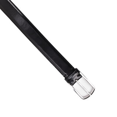 Pre-owned Brunello Cucinelli Men's 100% Genuine Calf Leather Formal/casual Belt In Nero