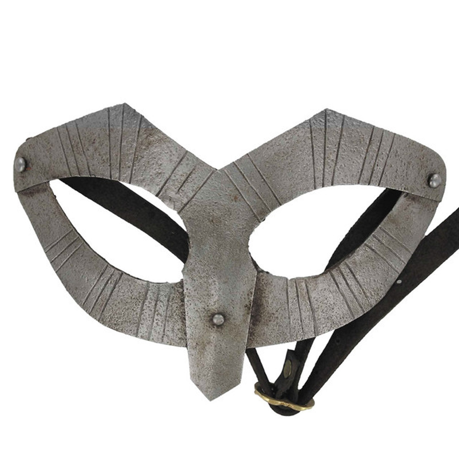 Barbarian War Gjermundbu Viking Mask Armor - Hand-Forged with 2  Leather Strap