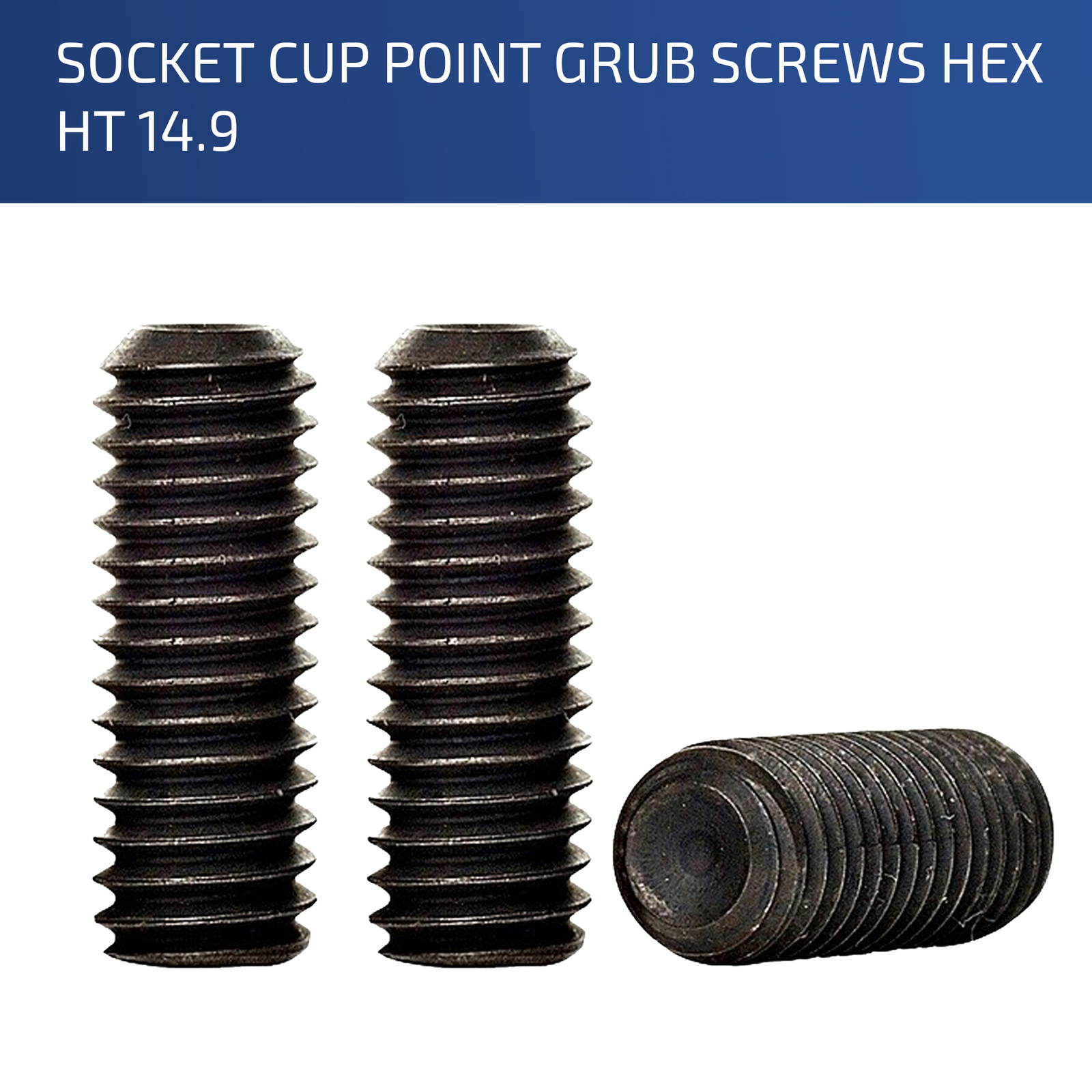 M4 BLACK HIGH TENSILE CUP POINT GRUB SCREWS HEX ALLEN SOCKET SET SCREW 14.9
