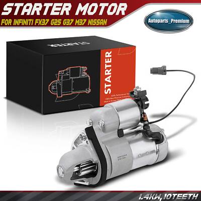 Starter Motor for INFINITI FX37 G25 G37 M37 Q40 Q50 Nissan 370Z 1.4KW CW 12V 10T