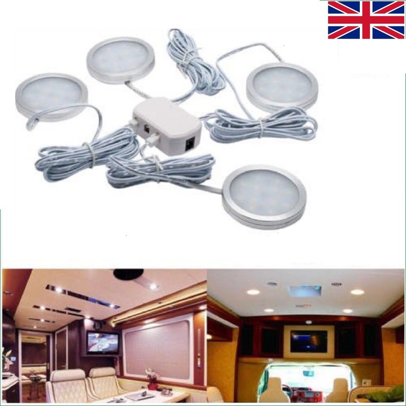 Details About 4x Interior Led Spot Light For Van Camper Caravan Motorhome Boat Vw T4 T5 12v