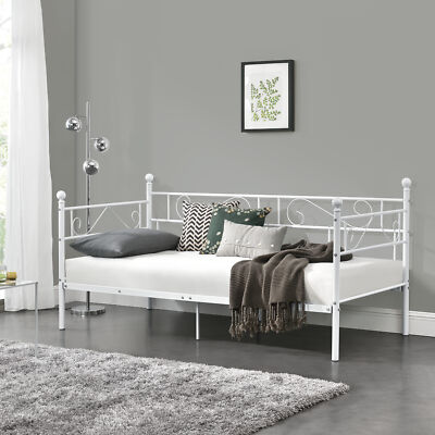 en.casa Tagesbett 90x200 Metallbett Bett Daybed Bettsofa Kojenbett Jugendbett
