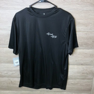 Elevate Mens Medium Black Live Well Love Life Performance T Shirt NEW
