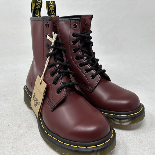 Dr. Martens 1460 W Cherry Red Smooth Boots Women Size 6