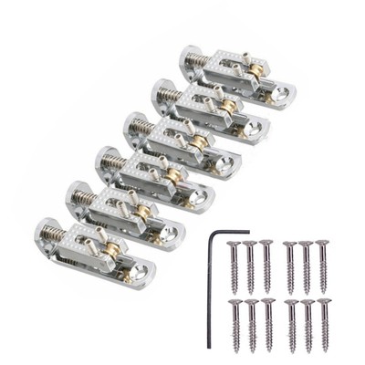 6*Single Roller Bridge+1*Wrench+12*Screws For 3-8 String Guitar Cigar Box Banjo