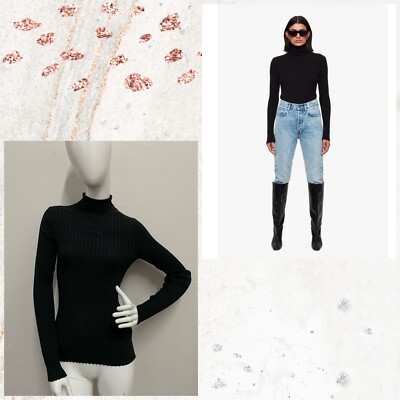 NWT $149 Anine Bing Clare Knit Top In Black Size: SMALL