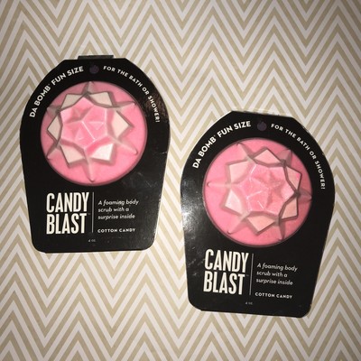 2 X DA BOMB FUN SIZE CANDY BLAST A FOAMING BODY SCRUB COTTON CANDY 4oz