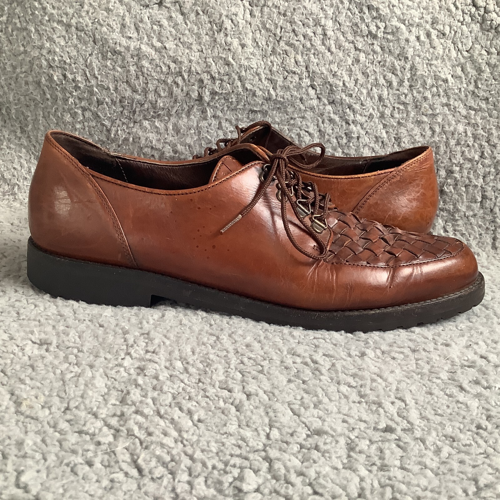 Cole Haan Bragano Shoes Mens US 9AA Brown Leather Lace-Up