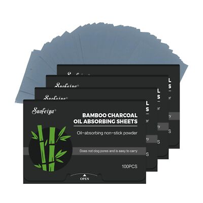 SUOFEIYA Natural Bamboo Charcoal Oil Absorbing Tissues - 4pk/400 Oil Blotting...