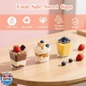 Rouceyxin 50 Pack 5 oz Plastic Dessert Cups with Lids and Spoons, Yogurt Parfait Appetizer Cup with Lids for Party, Clear Mini Dessert Shooter Cups for Pudding Fruit Trifle Ice Cream