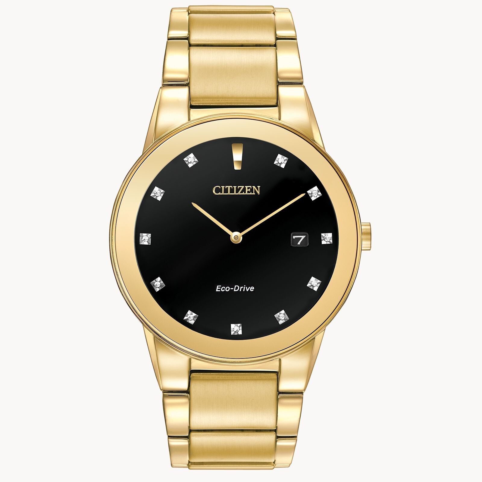 Pre-owned Citizen Eco-drive Men's Diamond Accents Gold-tone 40mm Watch Au1062-56g No Box