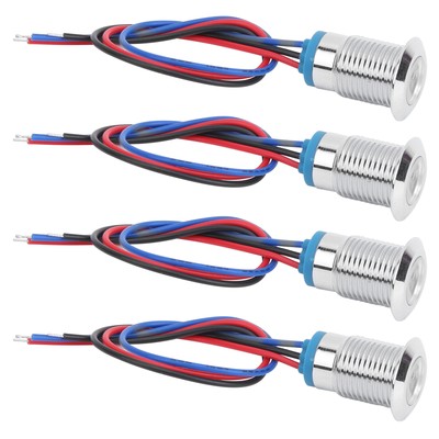 4 Sets PreWired Round LEDs Waterproof 2Color Light Common Anode Anode Electr GAW