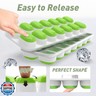 ChefAide Ice Cube Tray with Lid, 4 Packs 56 Cubes Durable Stackable Ice Cube Trays for Freezer with Removable Lids, Easy-Release Plastic and Silicone Ice Tray for Cocktail, Coffee