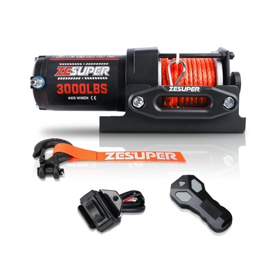 ZESUPER 3000 lb 12V DC Electric Winch for Towing ATV/UTV Off Road with Wirele...