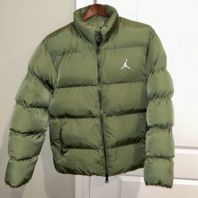 $185 NWT- NIKE JORDAN ESSENTIALS JUMPMAN Poly Puffer Jacket Green, XL