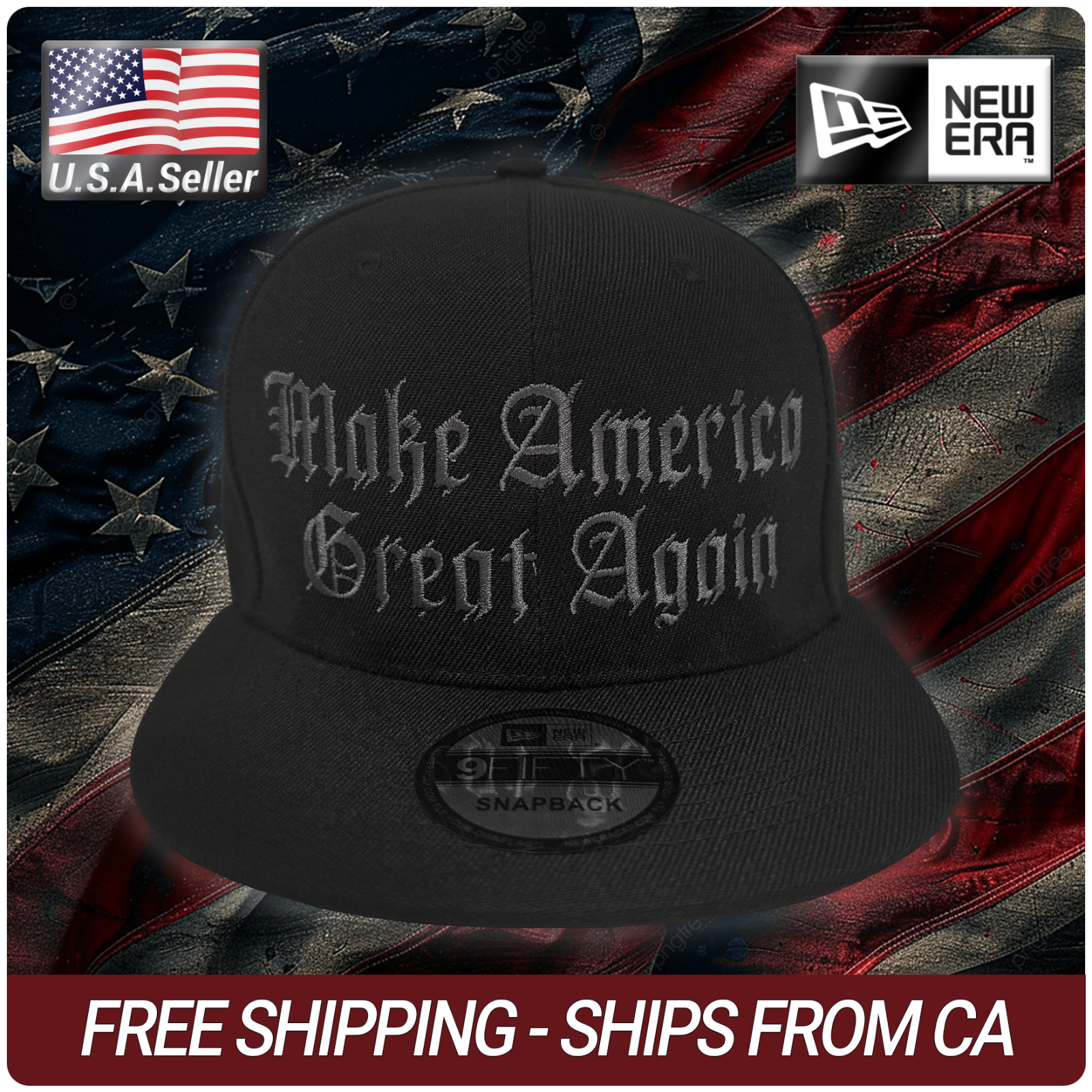 Dark Gothic MAGA Donald Trump New Era Hat Never Surrender